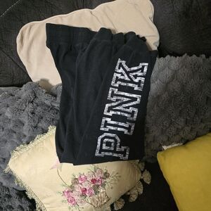 Black Sweatpants with Silver Logo